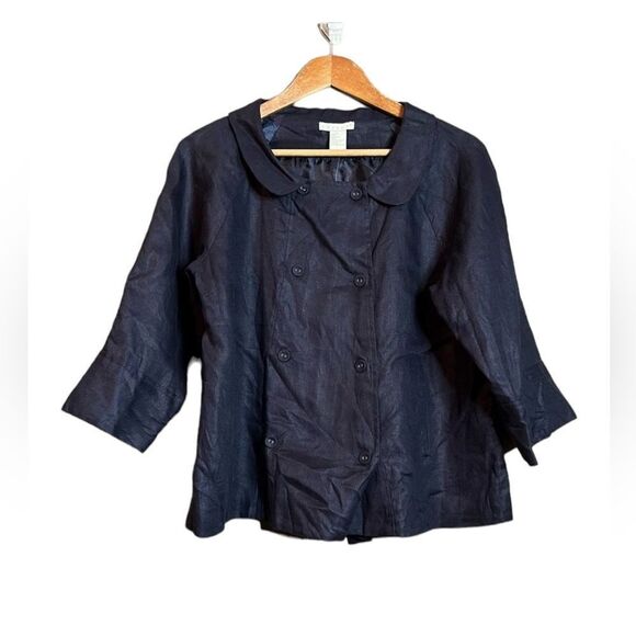 Tweeds Jackets & Blazers - Tweeds 100% linen navy blazer